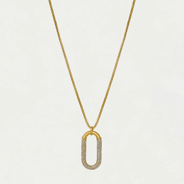 Solene Pave Long Pendant Necklace